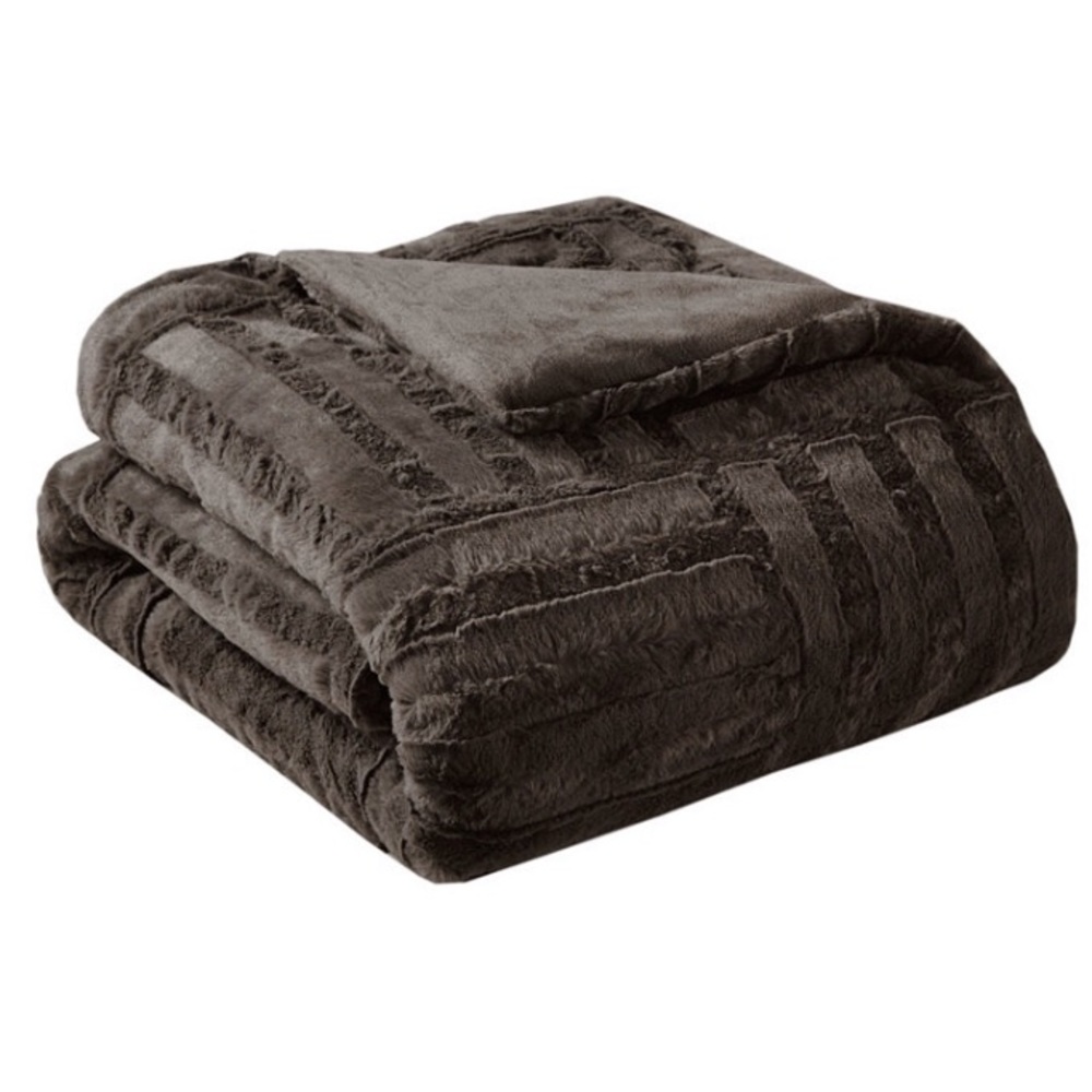 1 left!50x60 plush throw faux fur down alternative - Picture 2 of 8